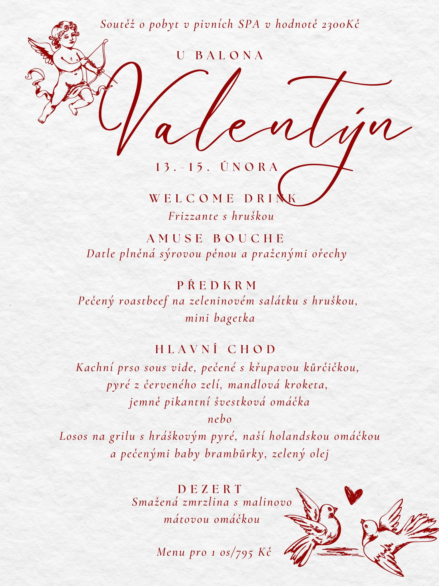 Valentýnské menu 2026
